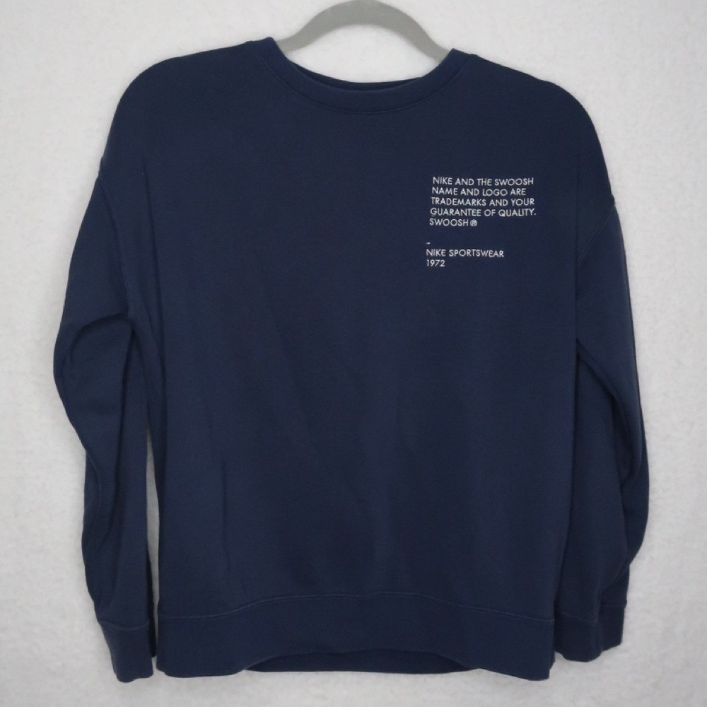 Nike Swoosh Big Girls Kids Blue Crewneck Sz L‎ Casual School Lounge Comfort EUC